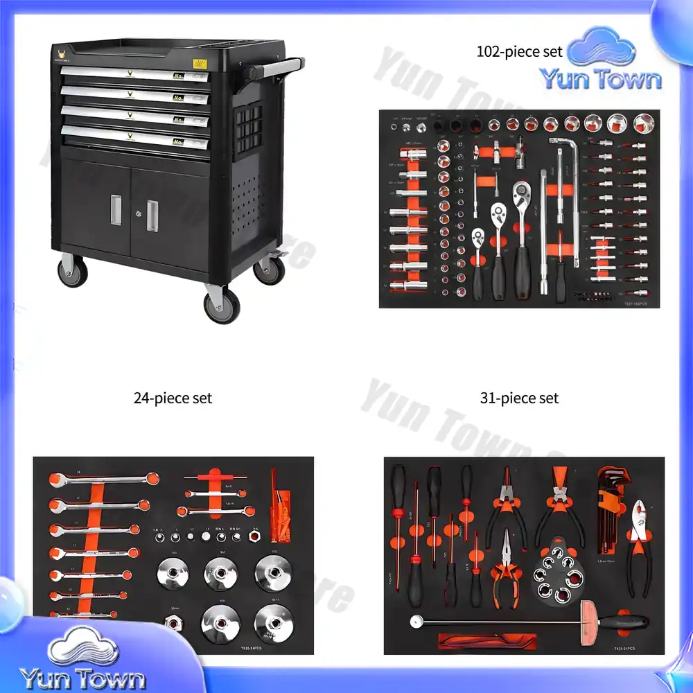 Workshop Tools Organizing - 전문가용 4단 서랍형 철제 공구함 158종,