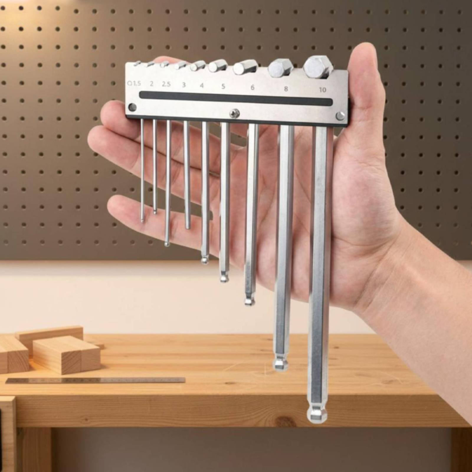 Workshop Tools Wall - 벽걸이형 육각렌치 홀더 금속 페그보드 렌치