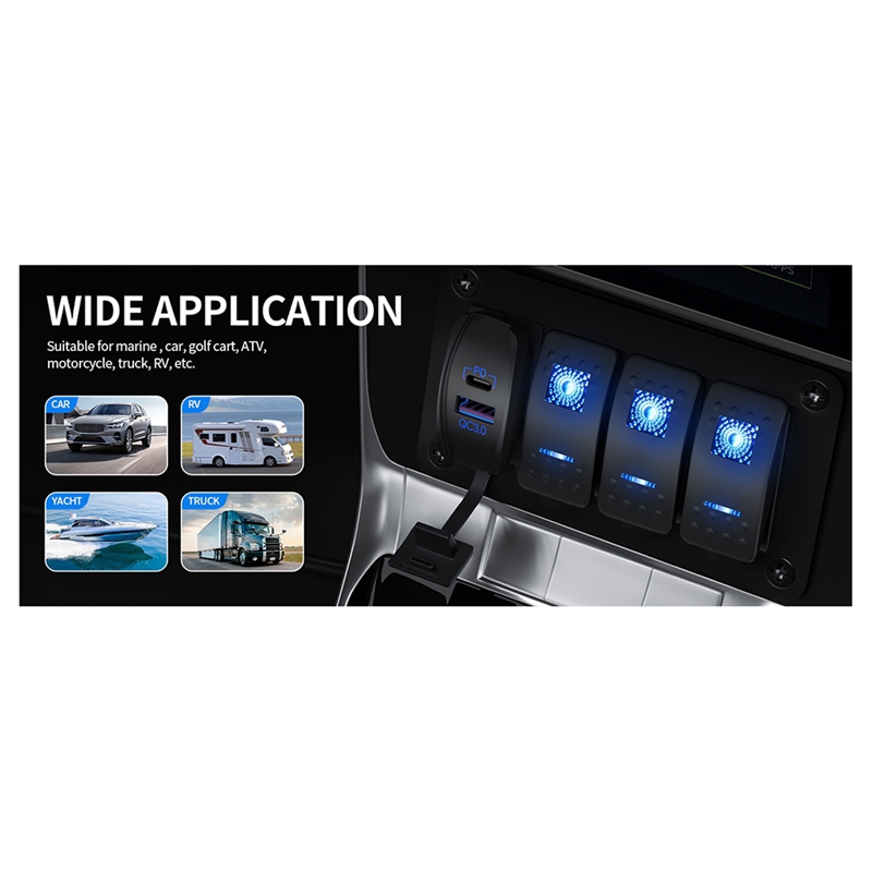 USB 로커 스위치 12V 방수 USB C & QC 3 - Tools Qc 리뷰 및 가격