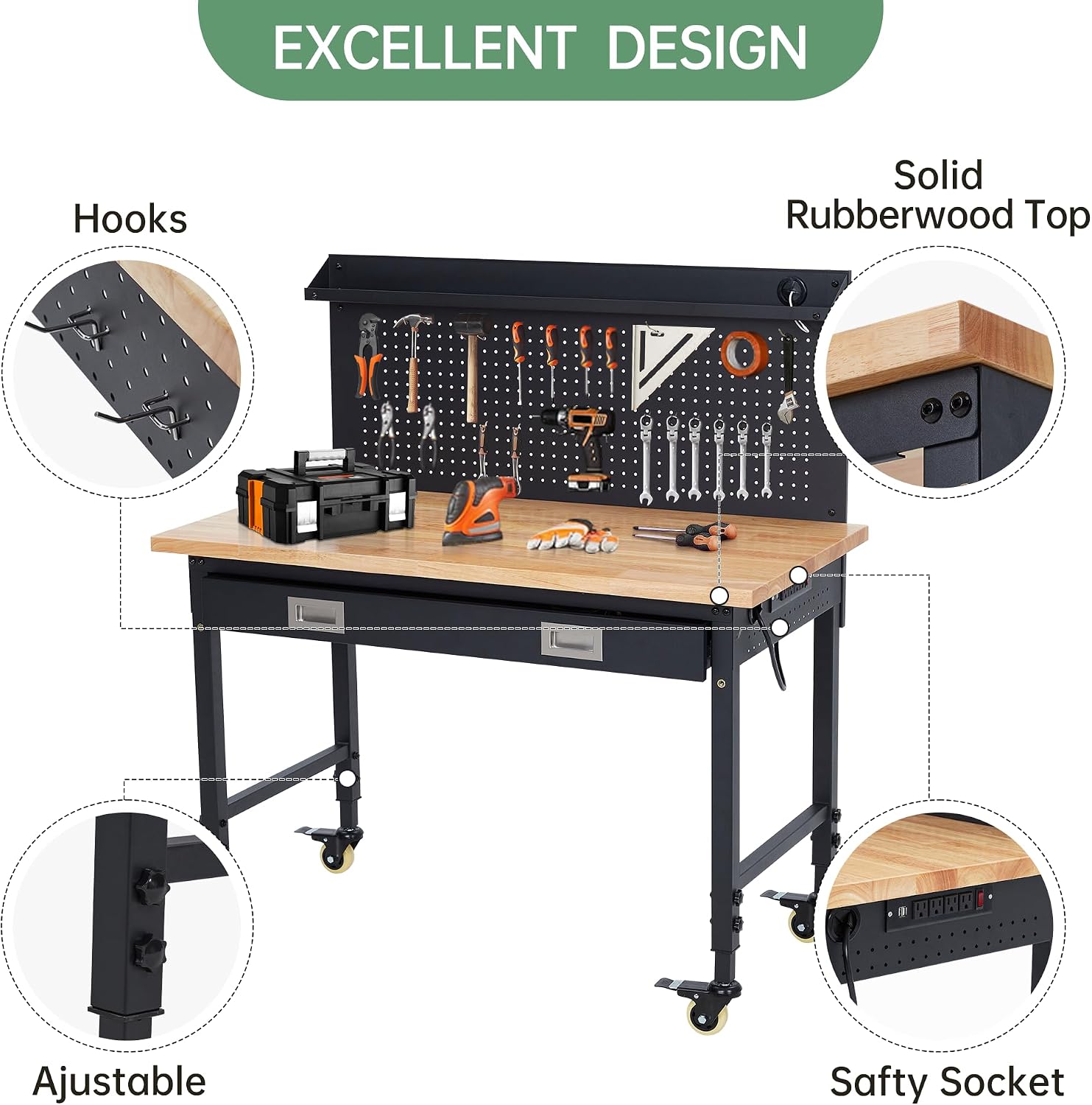 Tacleekii 48x24인치 조절 가능한 작업대,  - Workshop Tools Bench 리뷰 및 가격