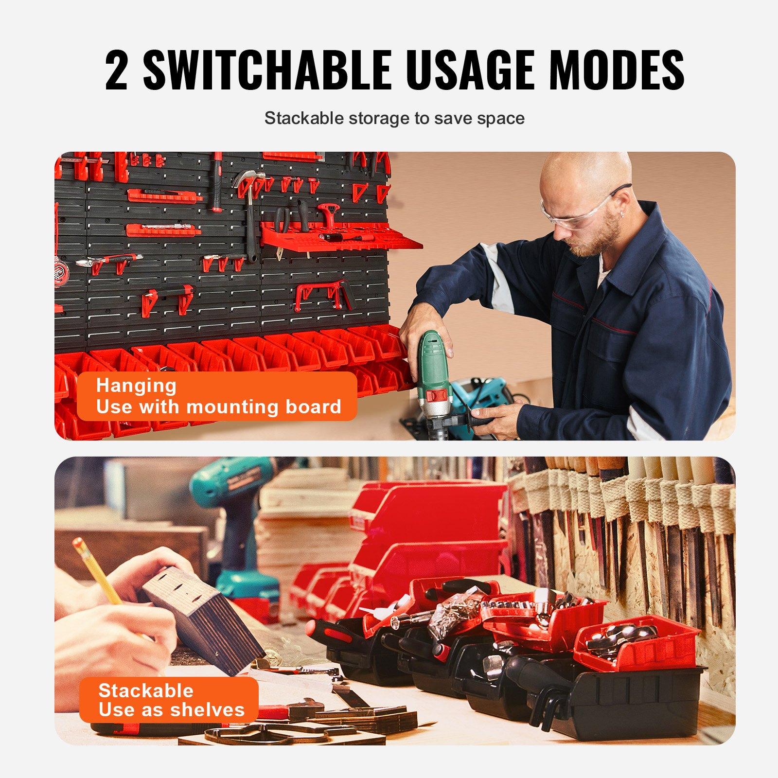벽걸이형 30칸 플라스틱 부품 정리대, 패널이 있는 하 - Workshop Tools Wall 리뷰 및 가격
