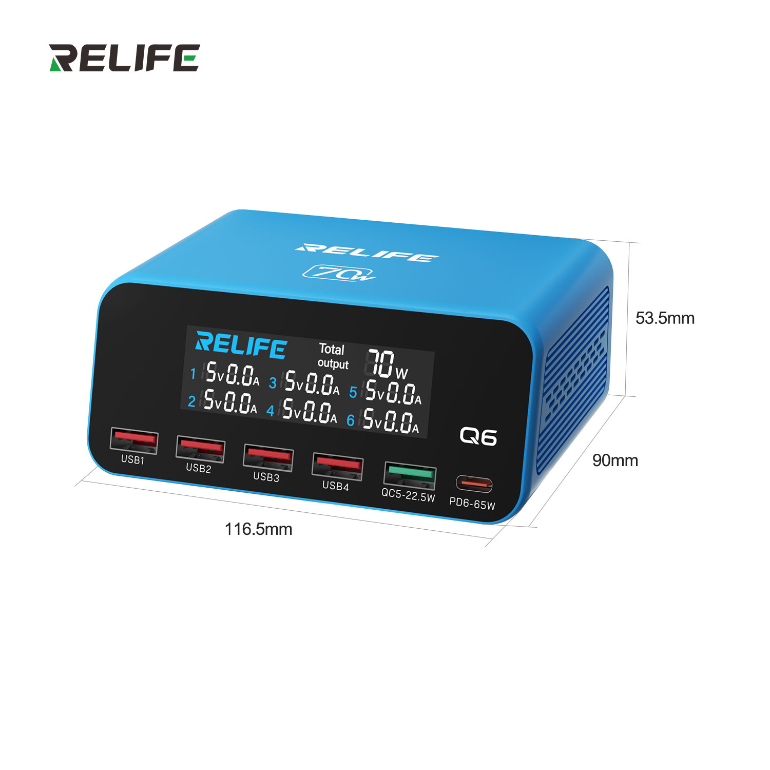 RELIFE Q6 70W PD QC 고속 충전기 디지털 - Tools Qc 리뷰 및 가격