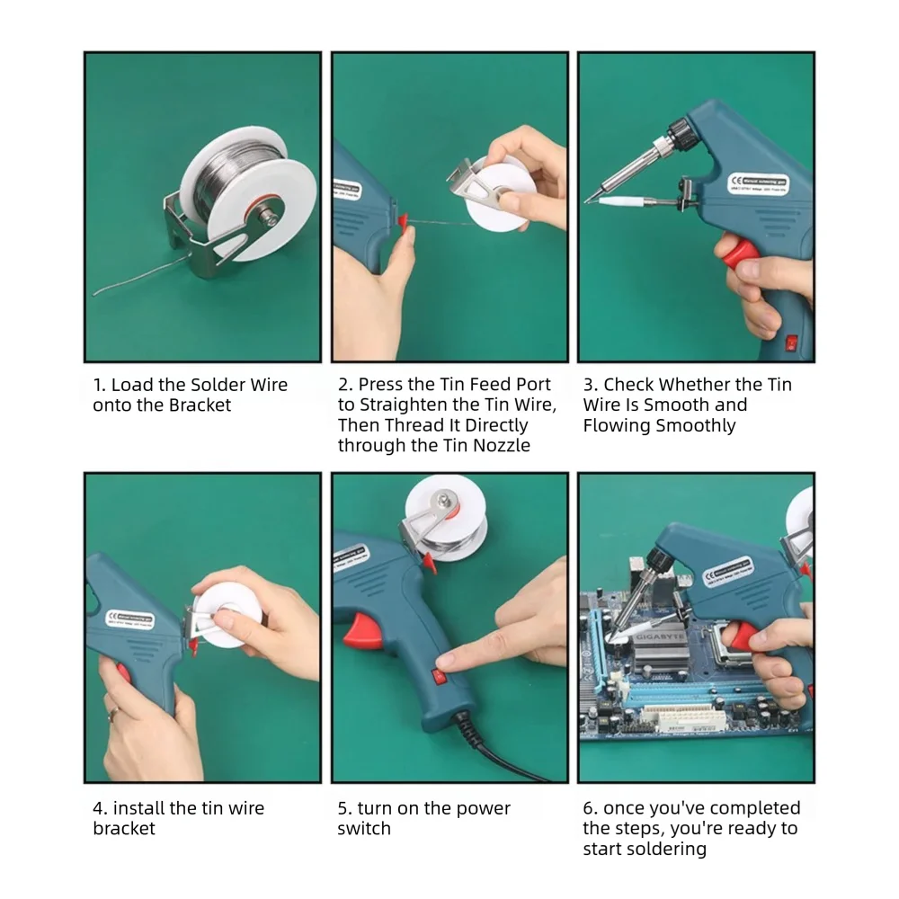 조절식 온도 납땜 인두 220V 60W 자동 공급 틴건 - Tools For Electronic Workshop 리뷰 및 가격